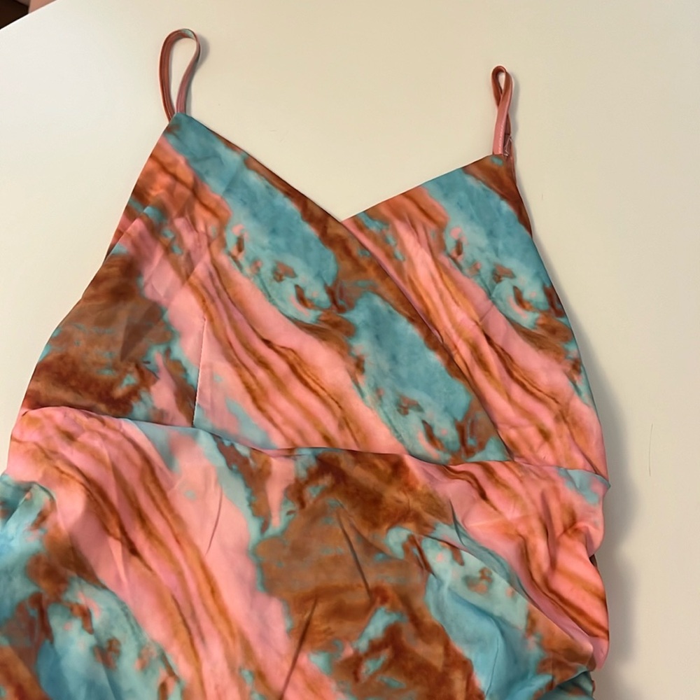 Custom made pink and blue dress